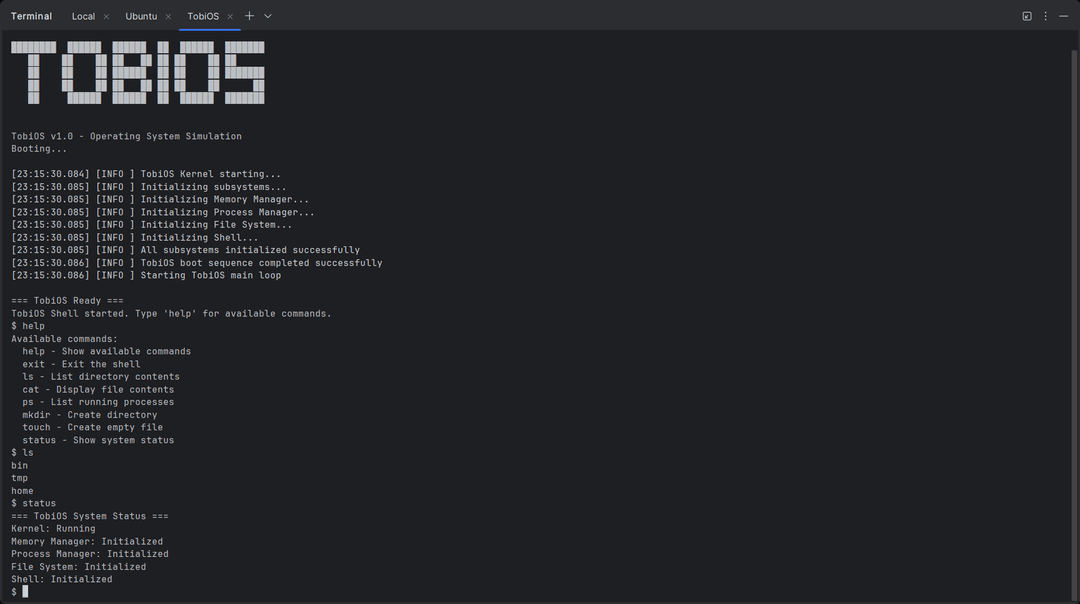 TobiOS - Operating System Simulation